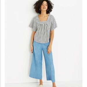Madewell Chambray Huston Pull-On Crop Pants